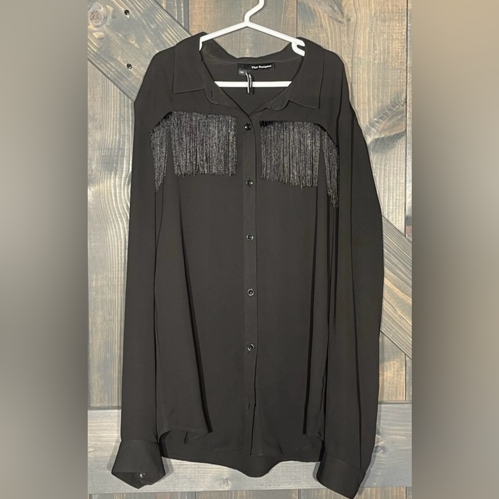 The Kooples black fringe shirt - XS
